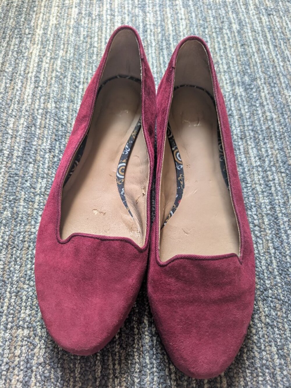 Ann Taylor Deep Red Suede Loafers Women’s Size 6 M